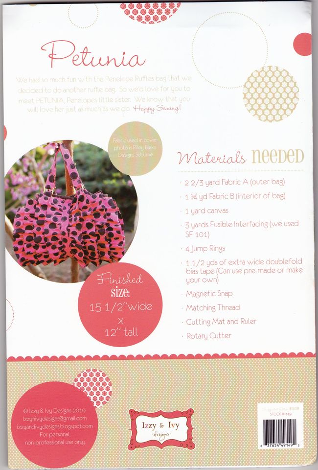 The Petunia Bag Sewing Pattern - Nonna's Notions N' Sew On