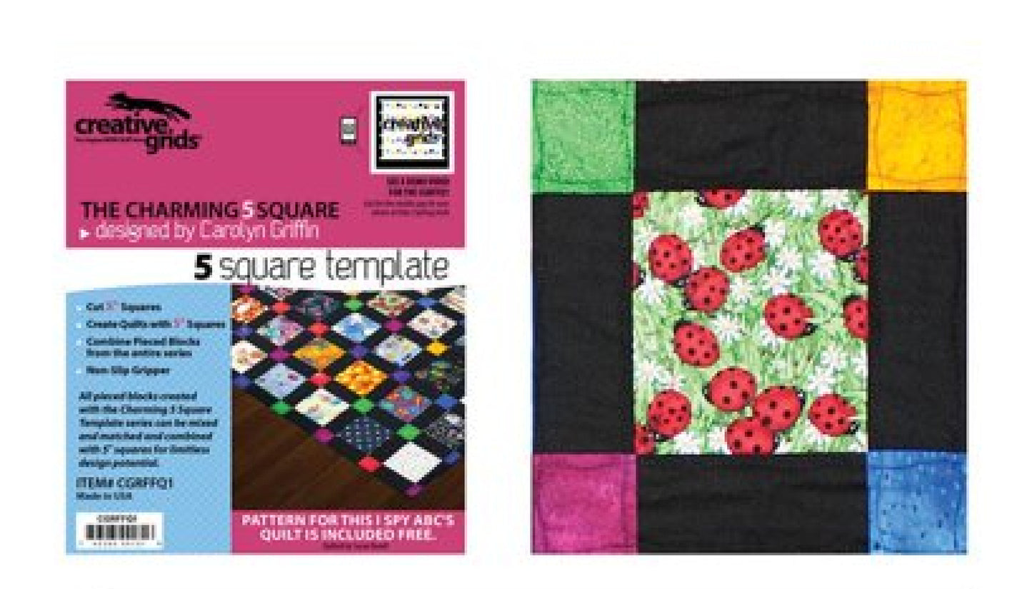Creative Grids The Charming 5 Square Template - Nonna's Notions N' Sew On