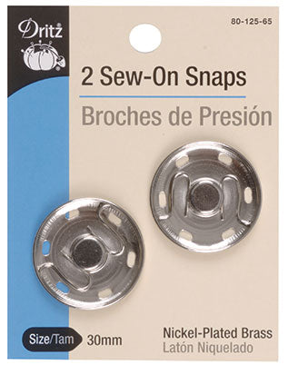 Dritz 2 Sew-On Snaps - Nonna's Notions N' Sew On