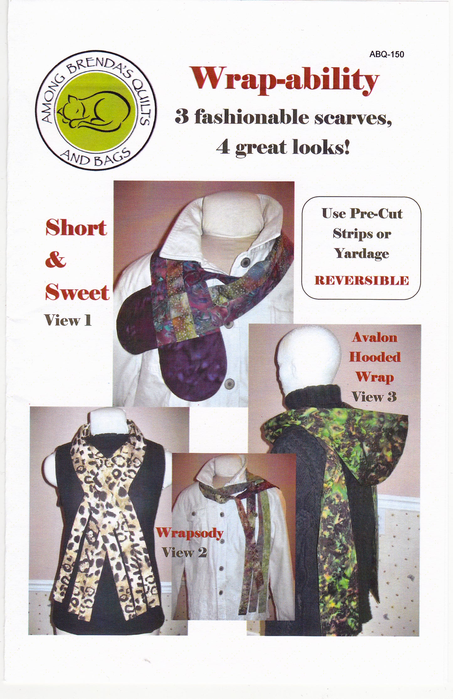 Wrap-Ability Fashionable Scarves Sewing Pattern - Nonna's Notions N' Sew On