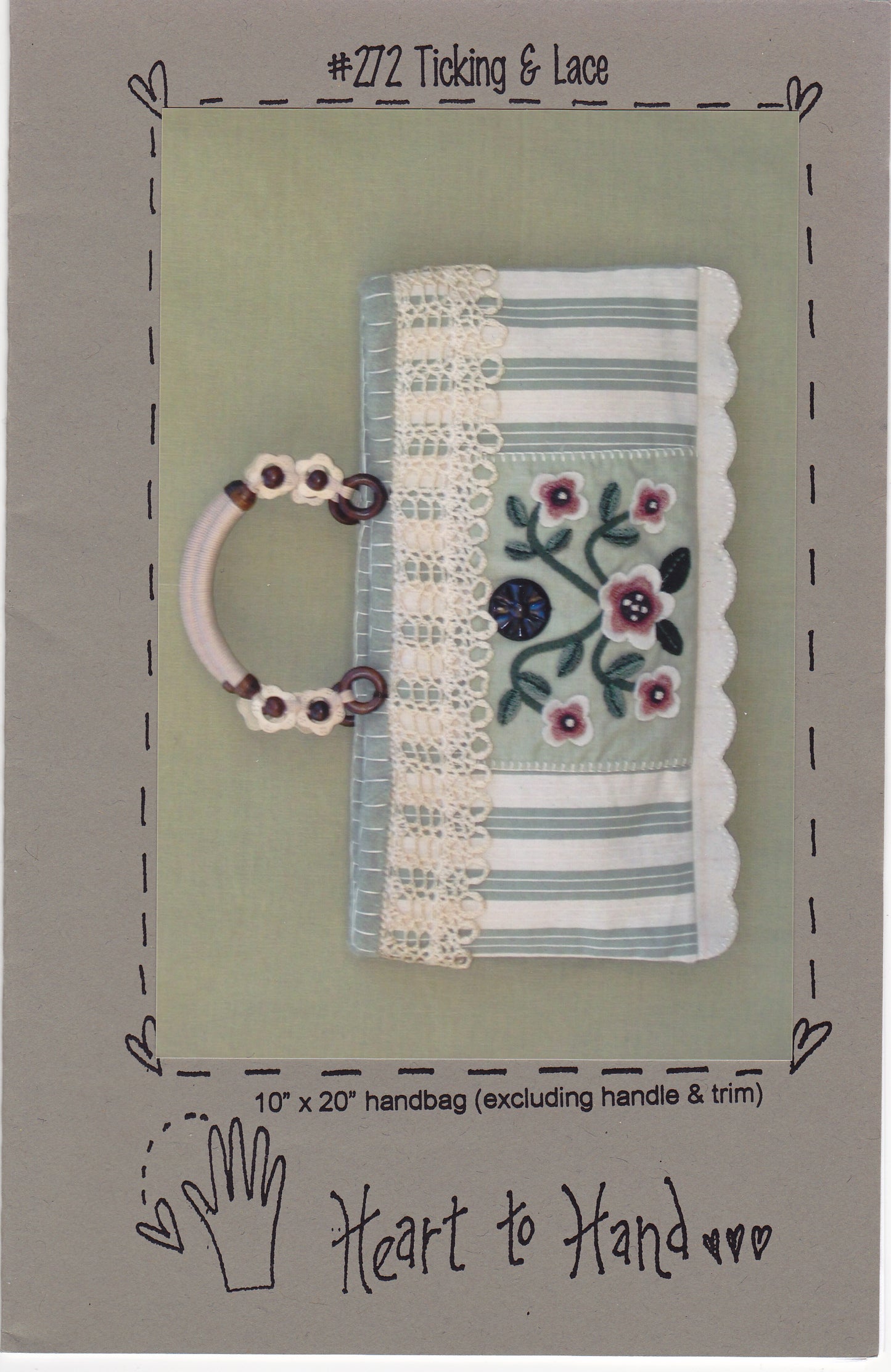 Ticking & Lace Hand Bag Sewing Pattern - Nonna's Notions N' Sew On