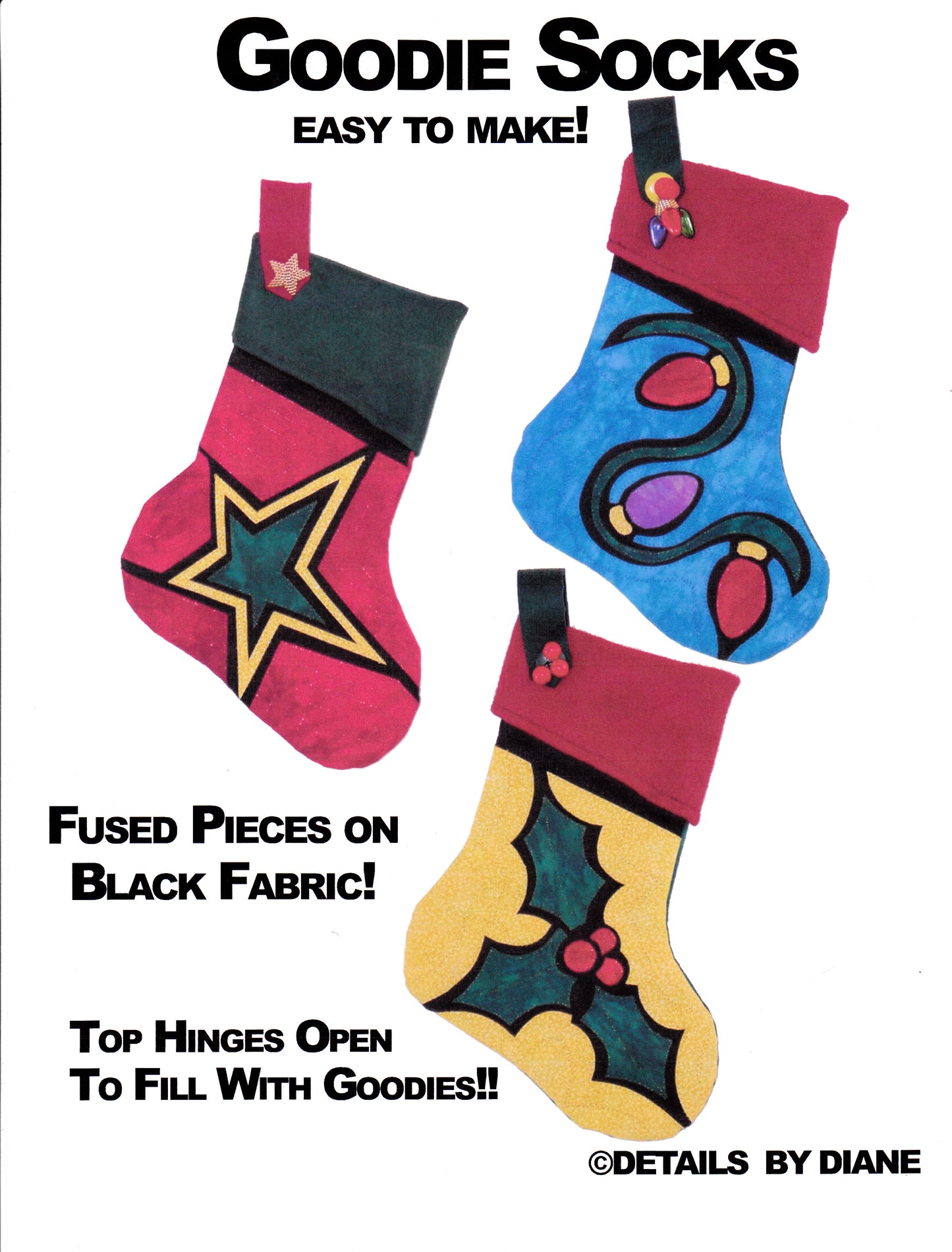 Goodie Socks Applique'/Sewing Pattern - Nonna's Notions N' Sew On