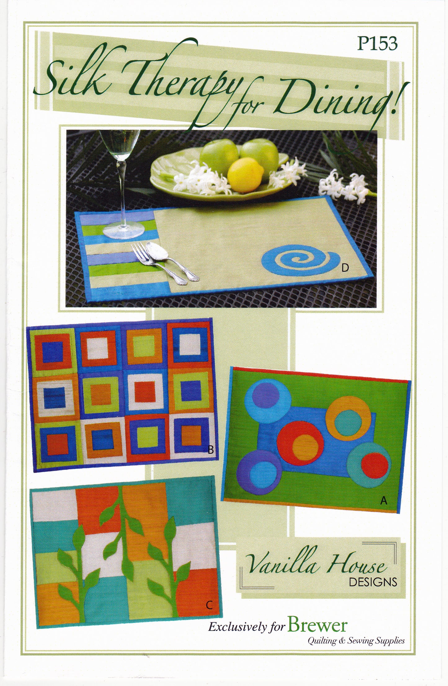 Silk Therapy for Dining! Place Mats Sewing Pattern - Nonna's Notions N' Sew On