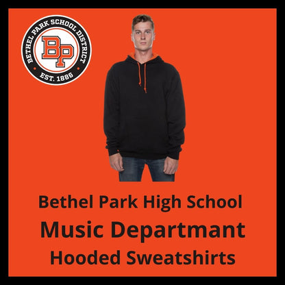 2024 Bethel Park High School Music Department Black & Orange Hooded Sweatshirt