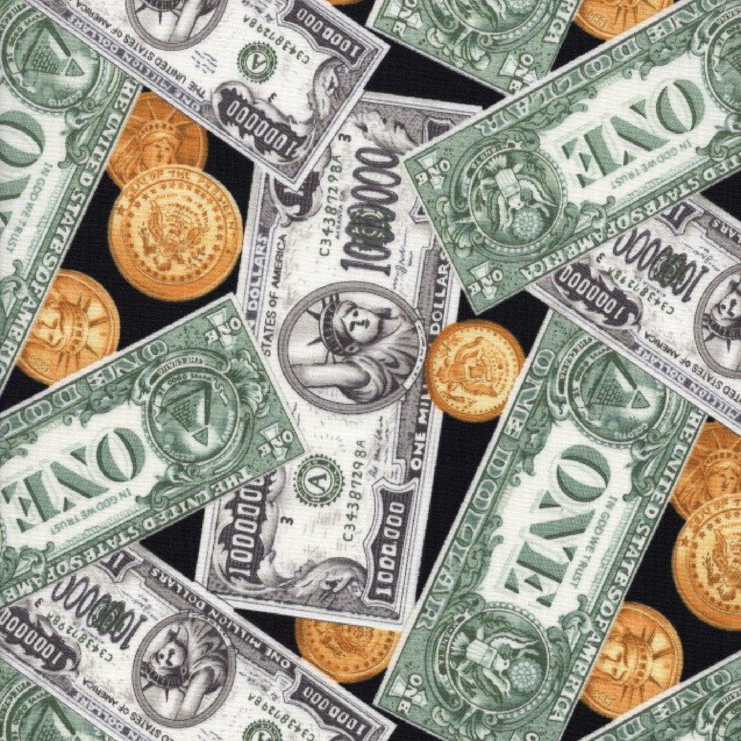 Money Printed Fabric - Nonna's Notions N' Sew On