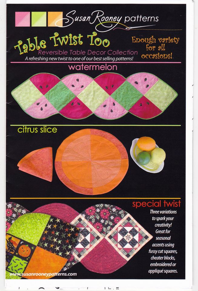 Table Twist Too Reversible Table Decor Collection Sewing Pattern - Nonna's Notions N' Sew On