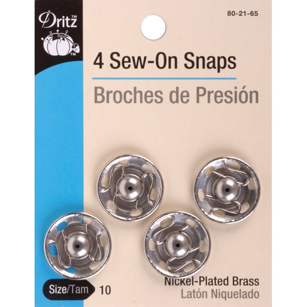Dritz Sew-On Snaps Size 10 Pack of 4 - Nonna's Notions N' Sew On