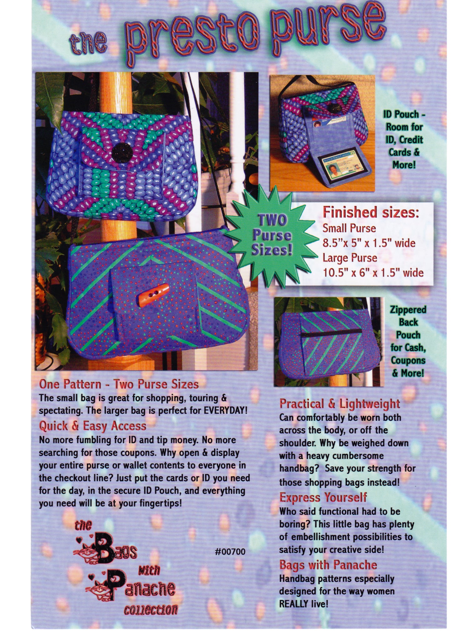 The Presto Purse Sewing Pattern - Nonna's Notions N' Sew On