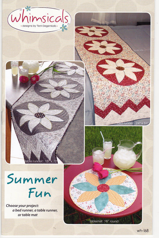 ﻿Summer Fun bed Runner, Table Runner or Table Mat Quilting/Sewing Pattern - Nonna's Notions N' Sew On