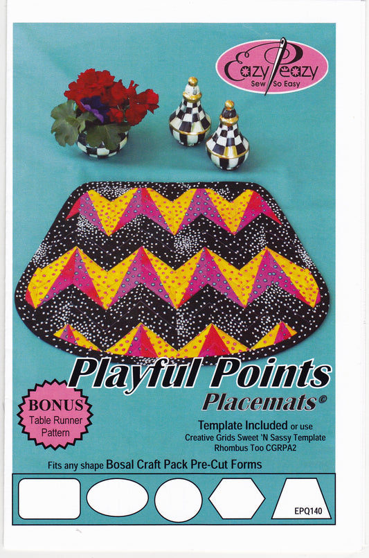 Playful Points Placemats Quilting/Sewing Pattern - Nonna's Notions N' Sew On