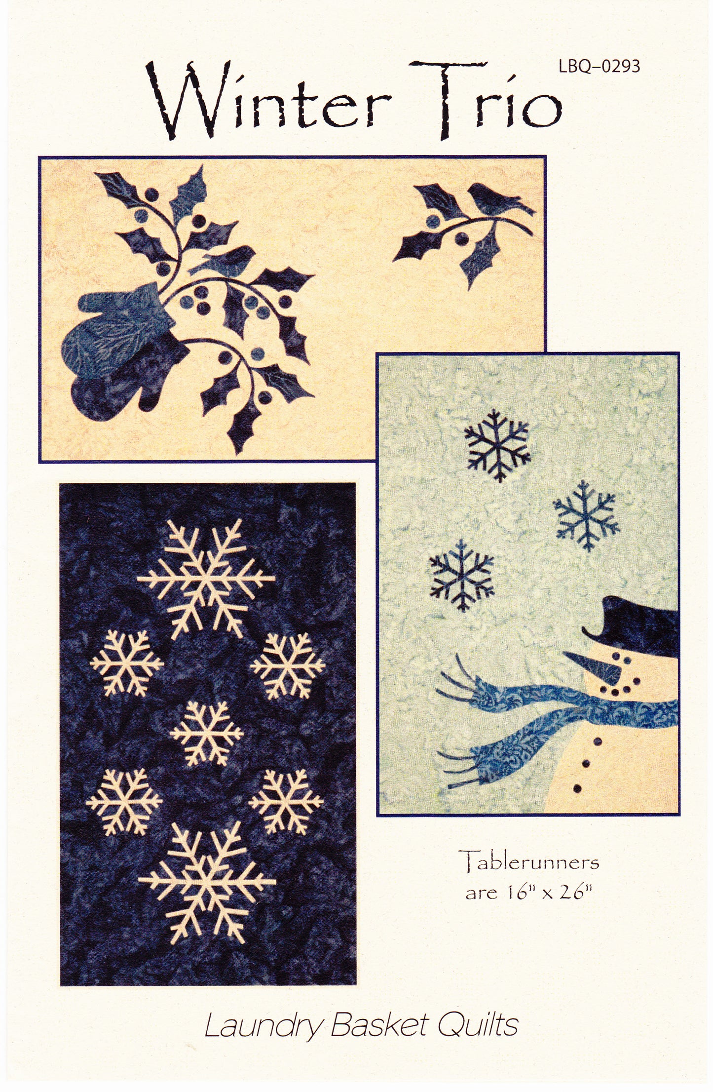 Winter Trio Table Runners Applique/Sewing Pattern - Nonna's Notions N' Sew On