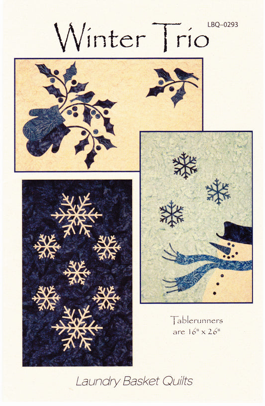 Winter Trio Table Runners Applique/Sewing Pattern - Nonna's Notions N' Sew On