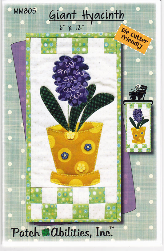 Giant Hyacinth Home Decor Applique'/Quilting/Sewing Pattern - Nonna's Notions N' Sew On