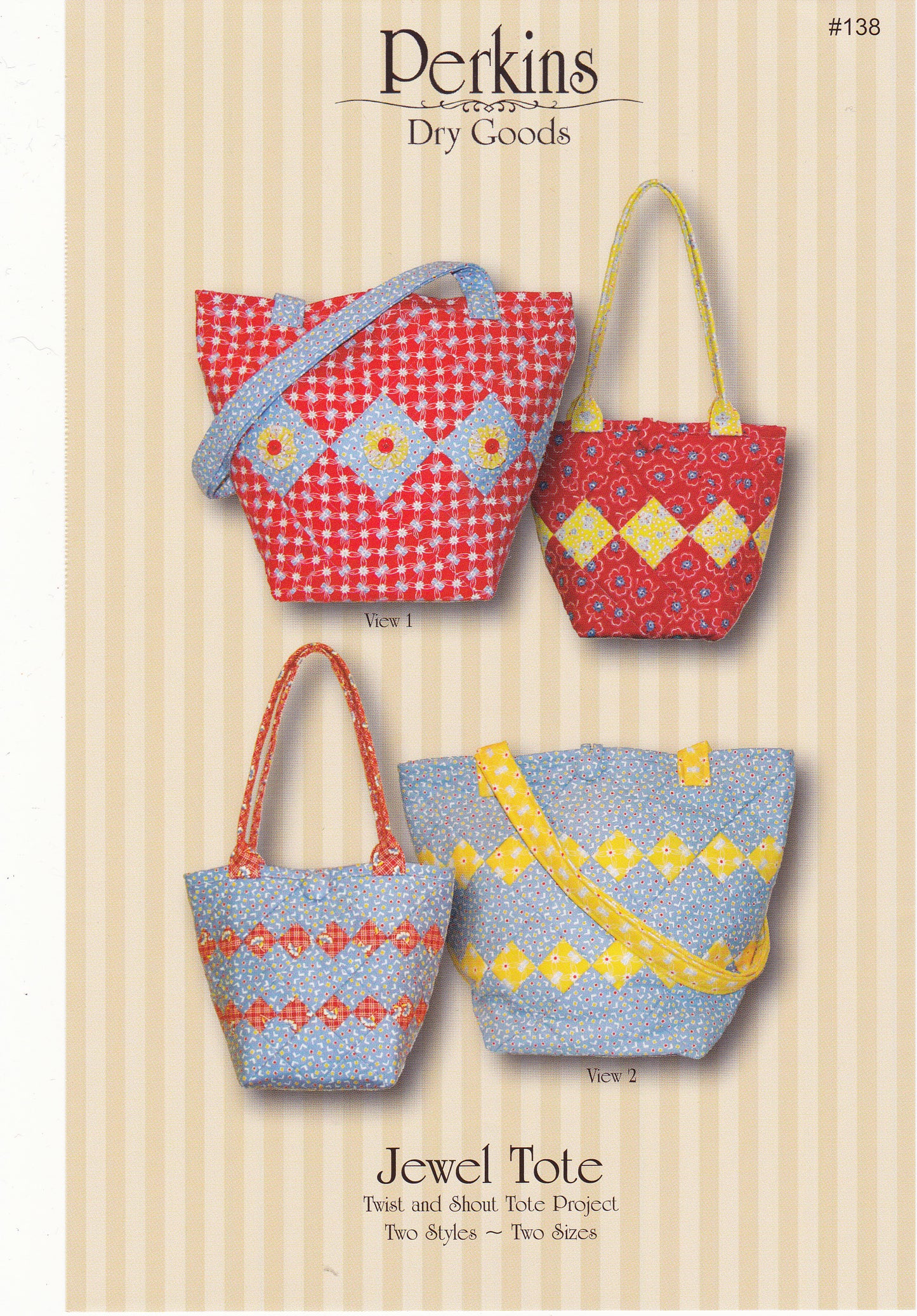 The Jewel Tote Sewing Pattern - Nonna's Notions N' Sew On