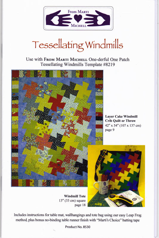 Tessellating Windmills Layer Cake Windmill Crib Quilt or Throw & Tote Quilting/Sewing Pattern - Nonna's Notions N' Sew On