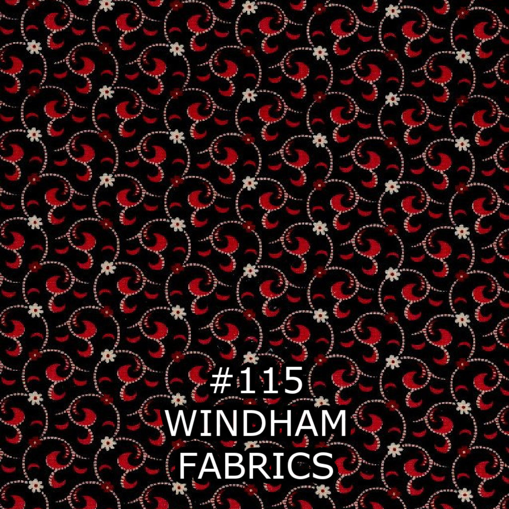 Fat Quarters with Black & Red Prints - Nonna's Notions N' Sew On
