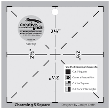Creative Grids The Charming 5 Square Template - Nonna's Notions N' Sew On